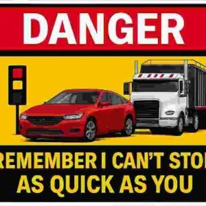 Decal / StickerTruck I cant stop as quick as you 132 x 108 mm Warning